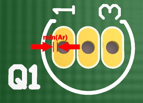 Annular ring concept for an oblong thru-hole pad