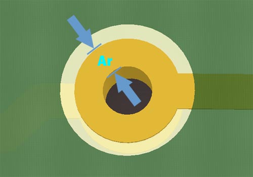 Annular ring concept for a round thru-hole pad or via